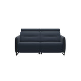 Emily Steel - 2-Seater Sofa - Paloma Oxford Blue - Matte Black