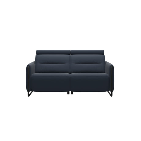 Emily Steel - 2-Seater Sofa - Paloma Oxford Blue - Matte Black