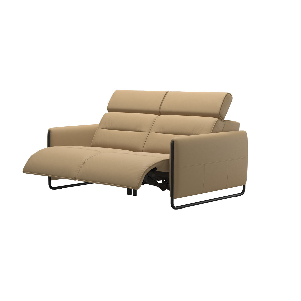 Emily Steel - 2-Seater Sofa - Paloma Sand - Matte Black
