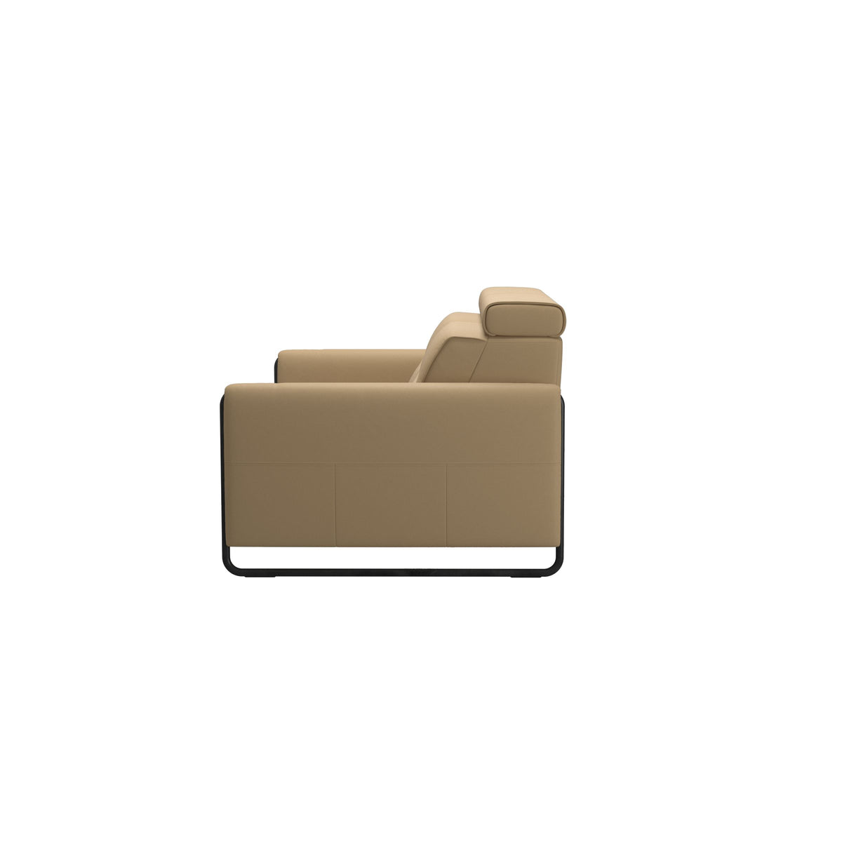 Emily Steel - 2-Seater Sofa - Paloma Sand - Matte Black