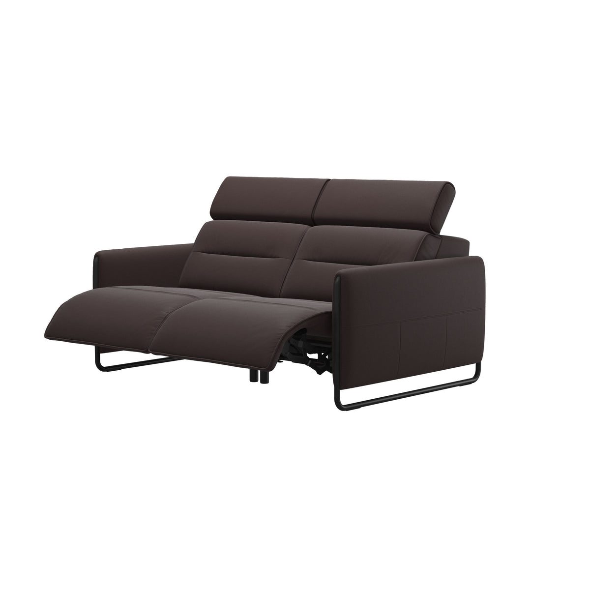 Emily Steel - 2-Seater Sofa - Paloma Chocolate - Matte Black