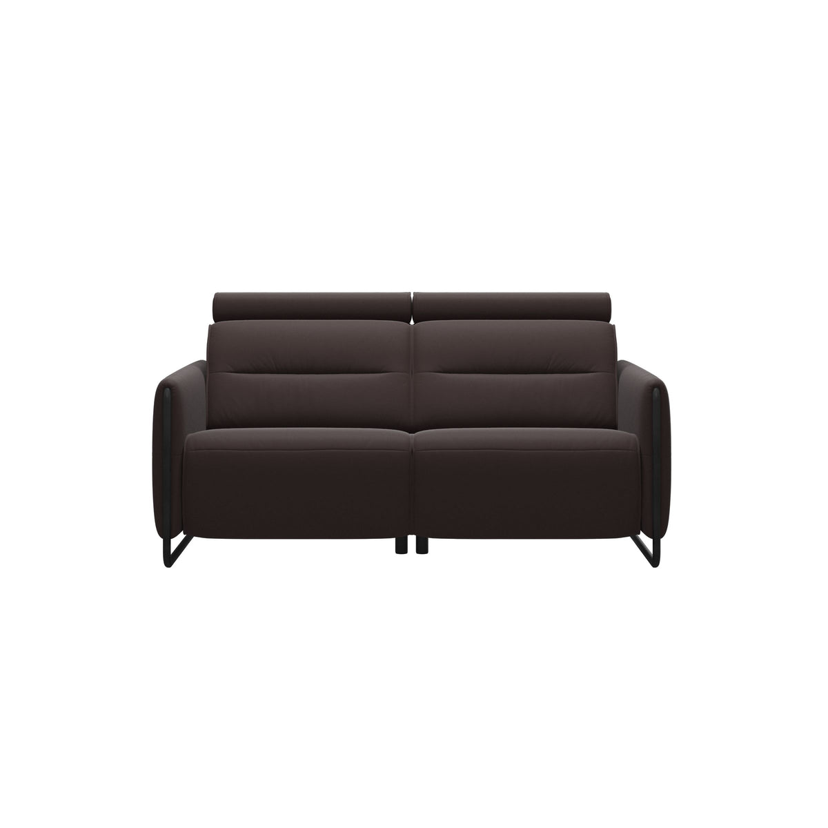 Emily Steel - 2-Seater Sofa - Paloma Chocolate - Matte Black