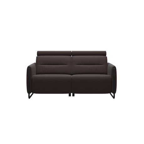 Emily Steel - 2-Seater Sofa - Paloma Chocolate - Matte Black
