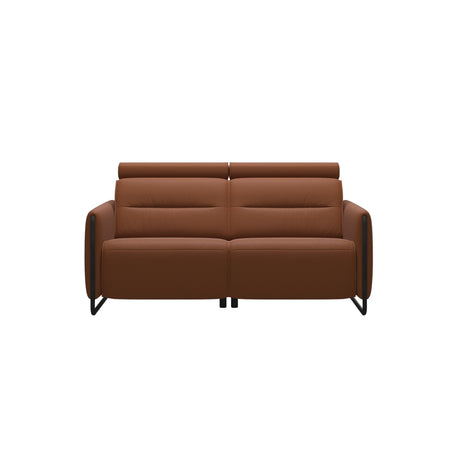 Emily Steel - 2-Seater Sofa - Paloma New cognac - Matte Black