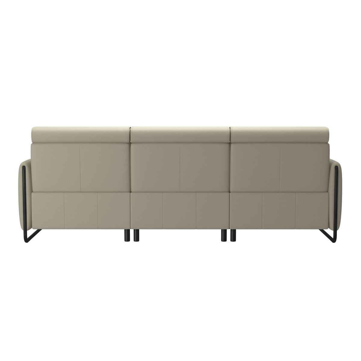 Emily Steel - 2-Seater Sofa with Long Seat - Paloma Light Grey - Matte Black