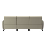 Emily Steel - 2-Seater Sofa with Long Seat - Paloma Light Grey - Matte Black