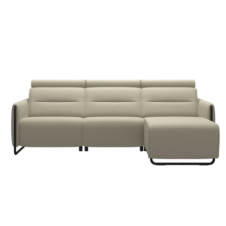 Emily Steel - 2-Seater Sofa with Long Seat - Paloma Light Grey - Matte Black