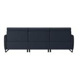 Emily Steel - 2-Seater Sofa with Long Seat - Paloma Oxford Blue - Matte Black