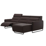 Emily Steel - 2-Seater Sofa with Long Seat - Paloma Chocolate - Matte Black