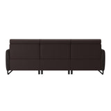 Emily Steel - 2-Seater Sofa with Long Seat - Paloma Chocolate - Matte Black