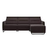 Emily Steel - 2-Seater Sofa with Long Seat - Paloma Chocolate - Matte Black