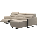 Emily Steel - 2-Seater Sofa with Long Seat - Paloma Fog - Matte Black