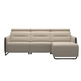 Emily Steel - 2-Seater Sofa with Long Seat - Paloma Fog - Matte Black