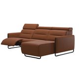 Emily Steel - 2-Seater Sofa with Long Seat - Paloma New cognac - Matte Black