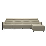 Emily Steel - 3-Seater Sofa with Long Seat - Paloma Light Grey - Matte Black