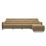 Emily Steel - 3-Seater Sofa with Long Seat - Paloma Sand - Matte Black