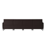 Emily Steel - 3-Seater Sofa with Long Seat - Paloma Chocolate - Matte Black