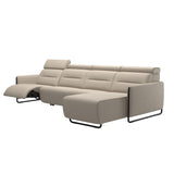Emily Steel - 3-Seater Sofa with Long Seat - Paloma Fog - Matte Black