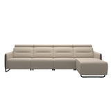 Emily Steel - 3-Seater Sofa with Long Seat - Paloma Fog - Matte Black