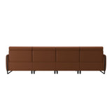Emily Steel - 3-Seater Sofa with Long Seat - Paloma New cognac - Matte Black