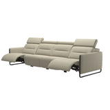 Emily Steel - 4-Seater Sofa - Paloma Light Grey - Matte Black