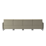 Emily Steel - 4-Seater Sofa - Paloma Light Grey - Matte Black