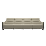Emily Steel - 4-Seater Sofa - Paloma Light Grey - Matte Black