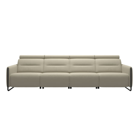 Emily Steel - 4-Seater Sofa - Paloma Light Grey - Matte Black