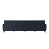 Emily Steel - 4-Seater Sofa - Paloma Oxford Blue - Matte Black