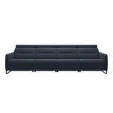Emily Steel - 4-Seater Sofa - Paloma Oxford Blue - Matte Black