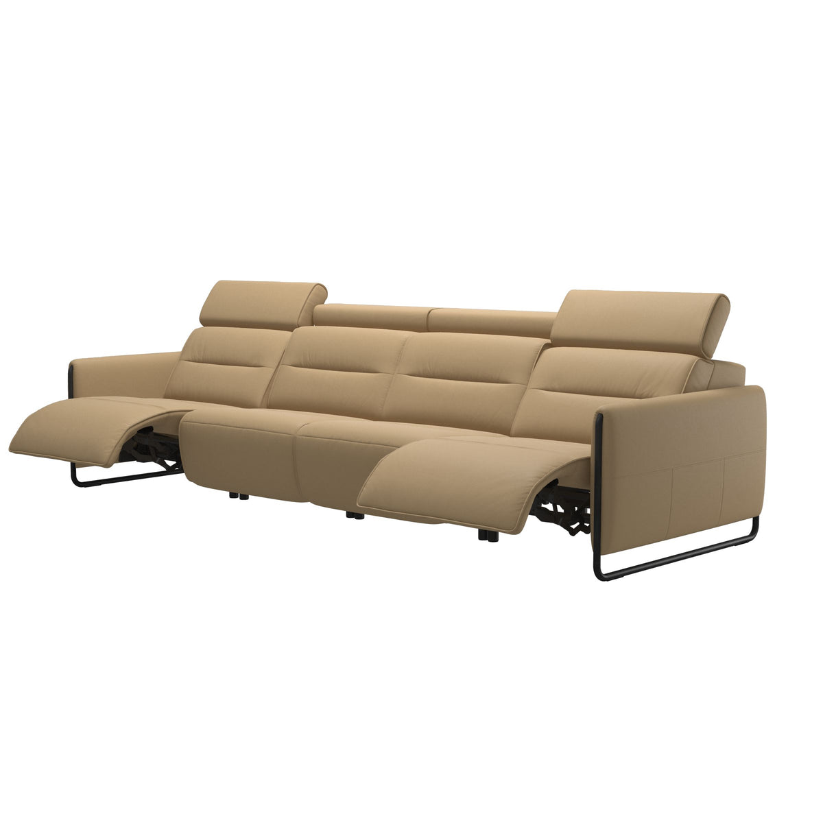 Emily Steel - 4-Seater Sofa - Paloma Sand - Matte Black