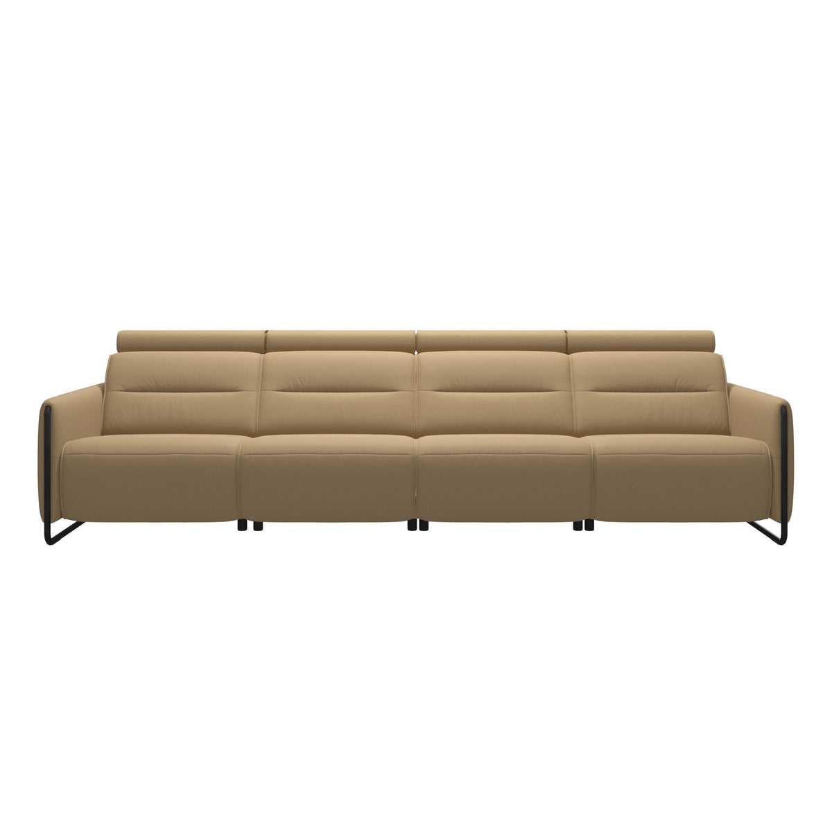 Emily Steel - 4-Seater Sofa - Paloma Sand - Matte Black