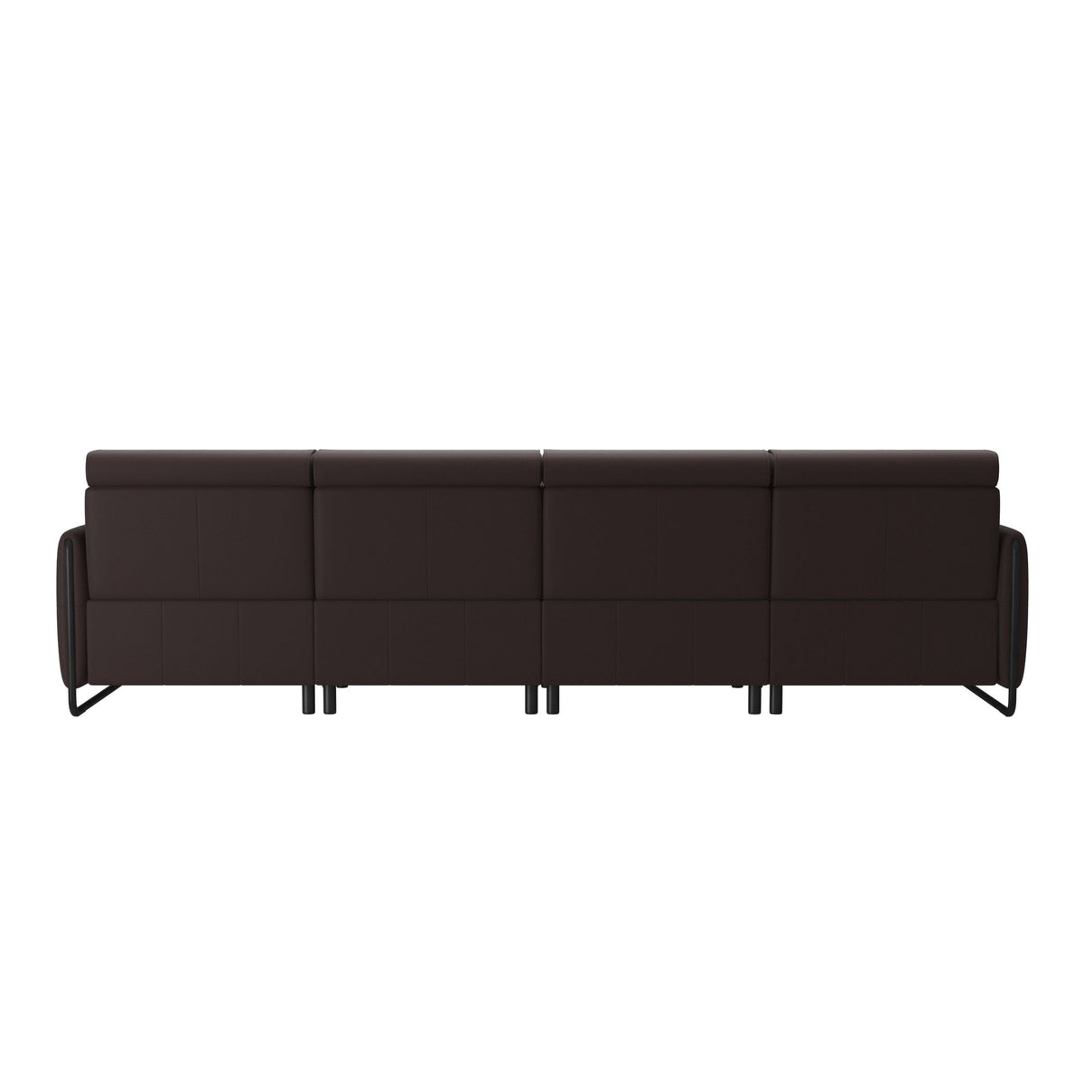 Emily Steel - 4-Seater Sofa - Paloma Chocolate - Matte Black