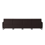 Emily Steel - 4-Seater Sofa - Paloma Chocolate - Matte Black