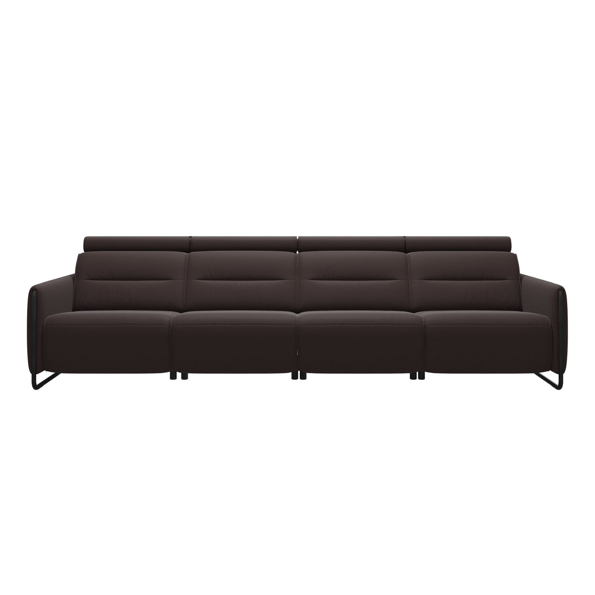 Emily Steel - 4-Seater Sofa - Paloma Chocolate - Matte Black
