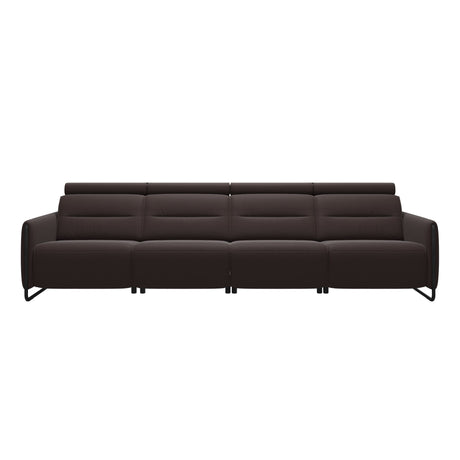 Emily Steel - 4-Seater Sofa - Paloma Chocolate - Matte Black