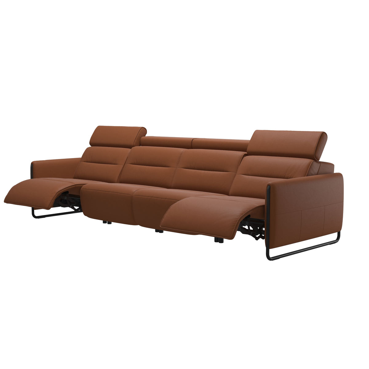 Emily Steel - 4-Seater Sofa - Paloma New cognac - Matte Black