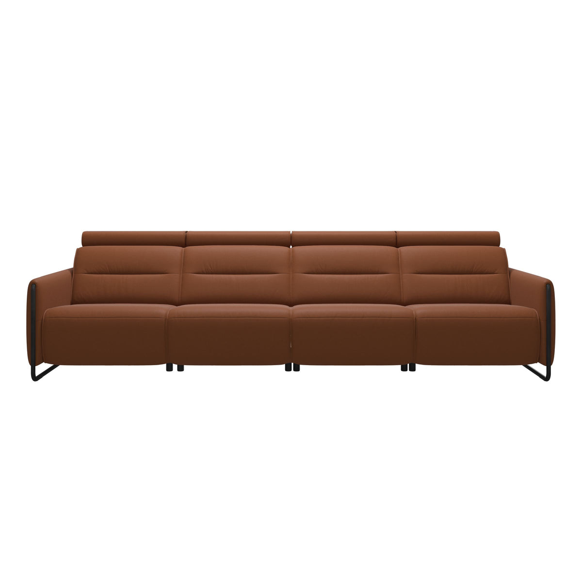 Emily Steel - 4-Seater Sofa - Paloma New cognac - Matte Black