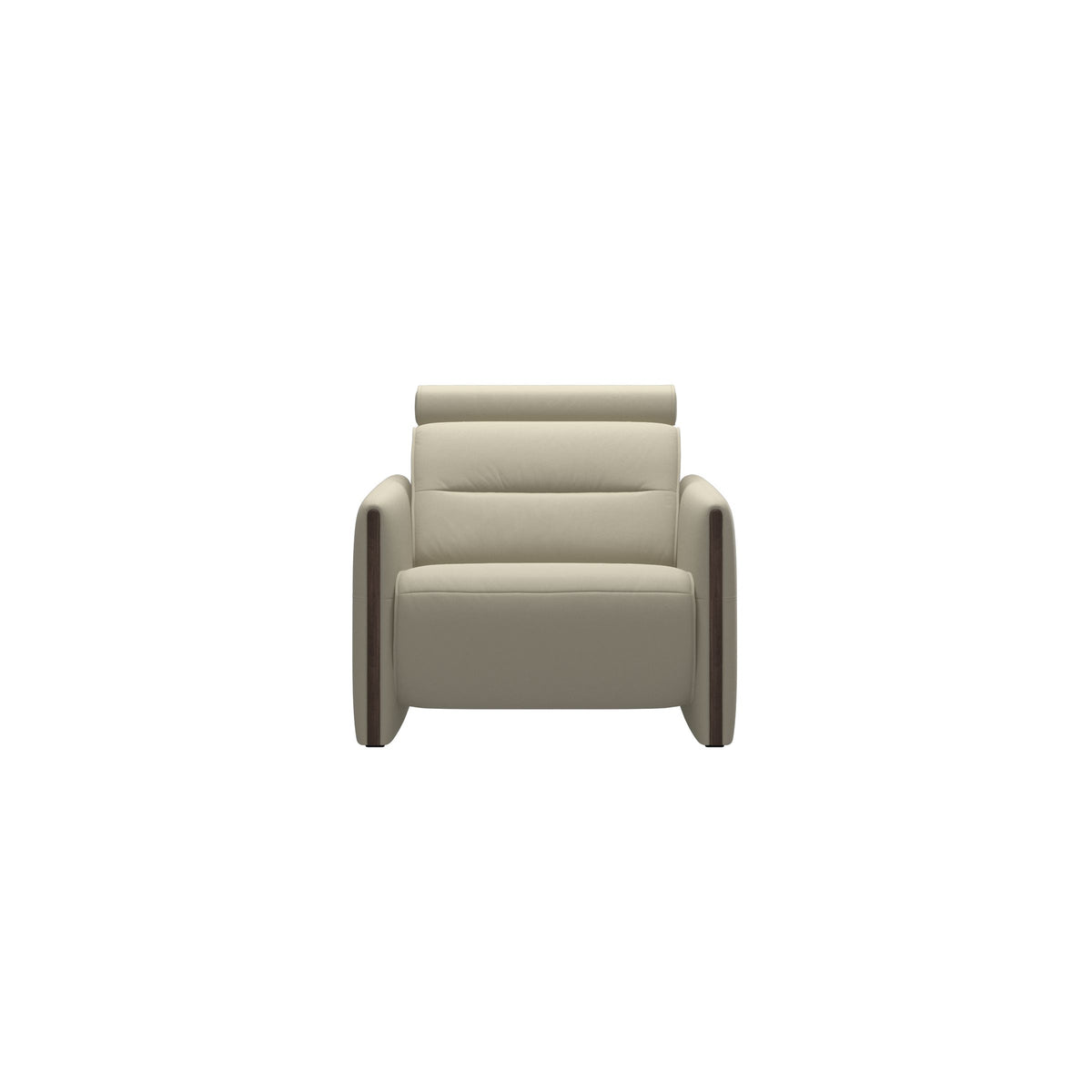 Stressless Emily Wood Chair with Power in Paloma Light Grey, Wenge, front view