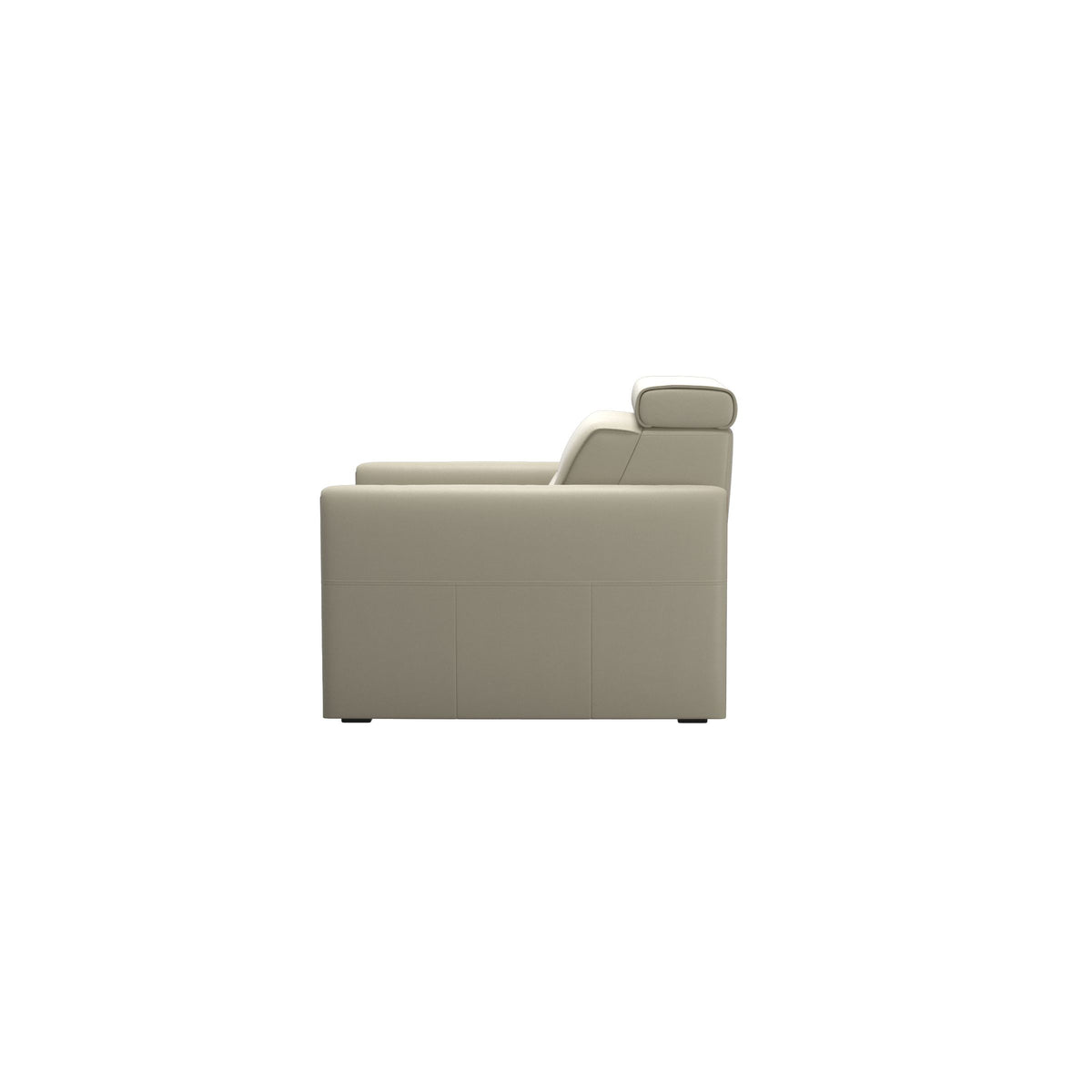 Stressless Emily Wood Chair with Power in Paloma Light Grey, Smoked Oak, back view