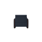 Emily Wood - Chair with Power - Paloma Oxford Blue - Brown