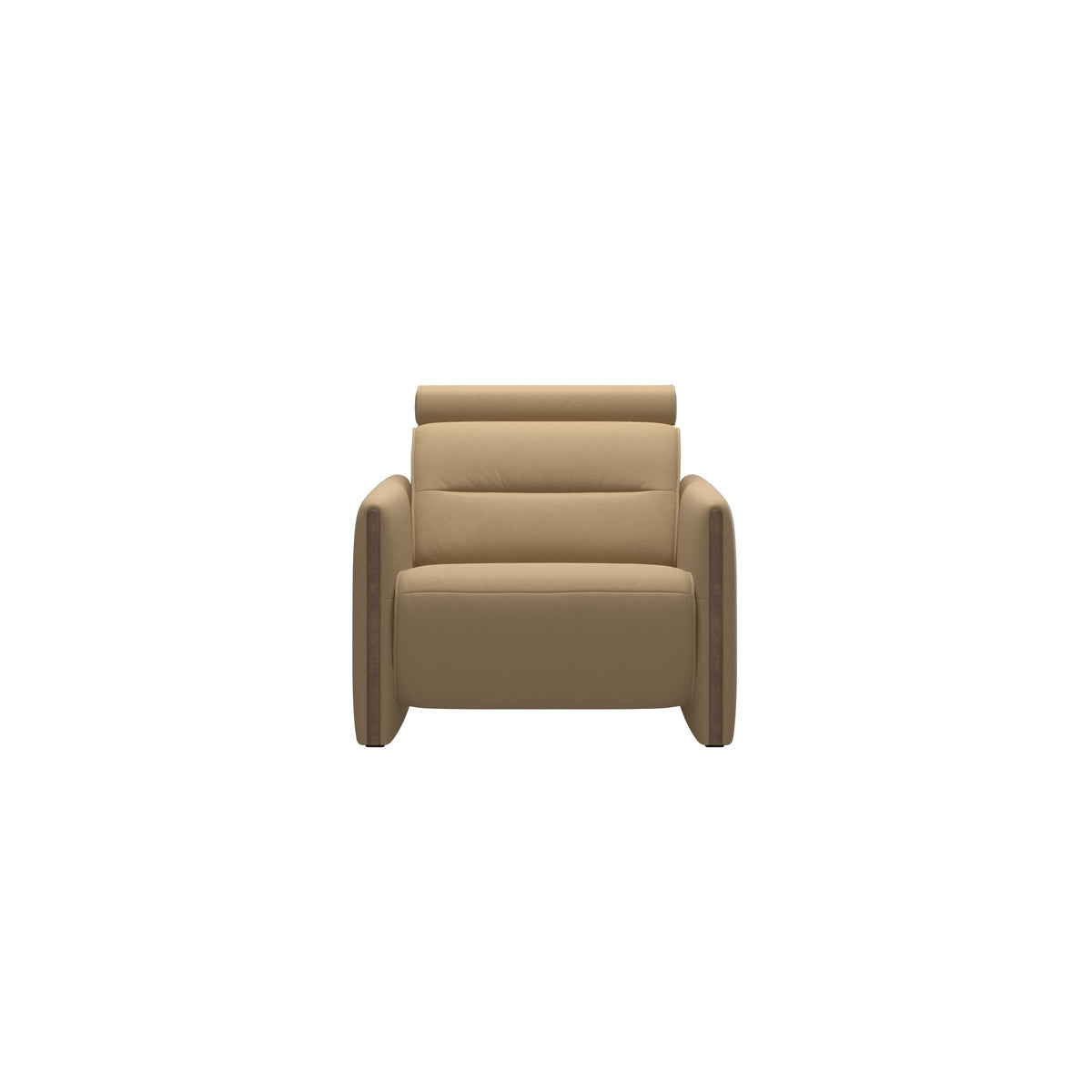 Stressless Emily Wood Chair with Power in Paloma Sand, Walnut, front view