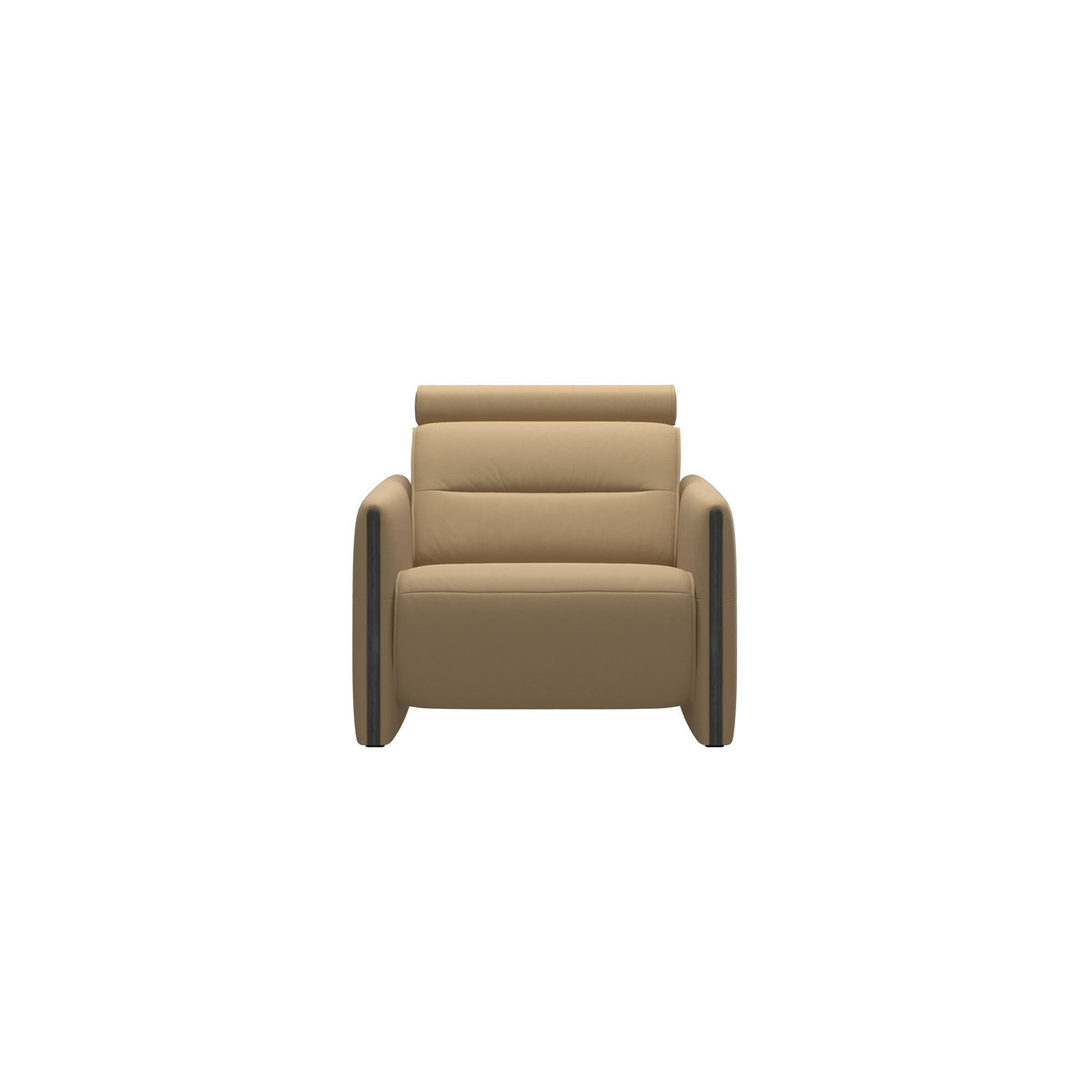 Stressless Emily Wood Chair with Power in Paloma Sand, Grey, front view