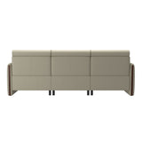 Emily Wood - 2-Seater Sofa with 1 Power Seat and 1 Long Seat - Paloma Light Grey - Brown