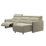 Emily Wood - 2-Seater Sofa with 1 Power Seat and 1 Long Seat - Paloma Light Grey - Grey