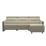 Emily Wood - 2-Seater Sofa with 1 Power Seat and 1 Long Seat - Paloma Light Grey - Grey