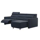 Emily Wood - 2-Seater Sofa with 1 Power Seat and 1 Long Seat - Paloma Oxford Blue - Grey