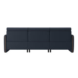 Emily Wood - 2-Seater Sofa with 1 Power Seat and 1 Long Seat - Paloma Oxford Blue - Wenge