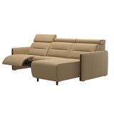 Emily Wood - 2-Seater Sofa with 1 Power Seat and 1 Long Seat - Paloma Sand - Brown