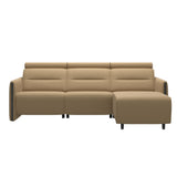 Emily Wood - 2-Seater Sofa with 1 Power Seat and 1 Long Seat - Paloma Sand - Grey